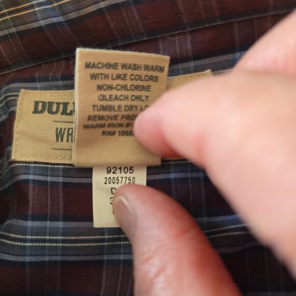Duluth Trading Co Shirt Men's 3XL Red Blue Plaid Wrinkle Fighter Classic Casual - Picture 6 of 8